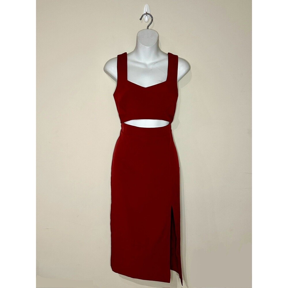 Lulus "Under My Spell" Wine Red Cutout Sleeveless Midi Dress Size Medium EUC!!!